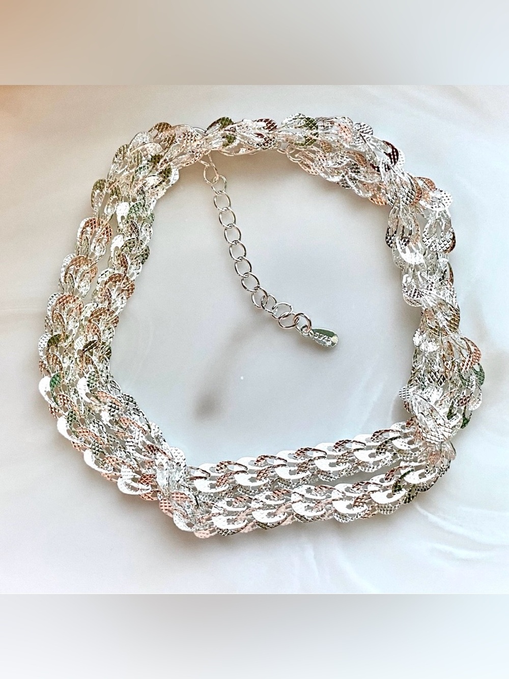 Silver Braided Chain Necklace